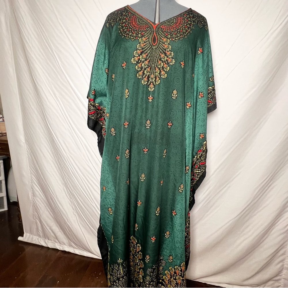 Dante Classic Green Patterned Kaftan…One Size